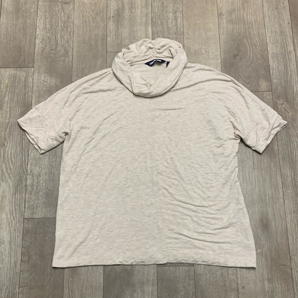 Womens Lands’ End Cowl Neck Short Sleeve Pullover Loose‎ Fit Top Shirt